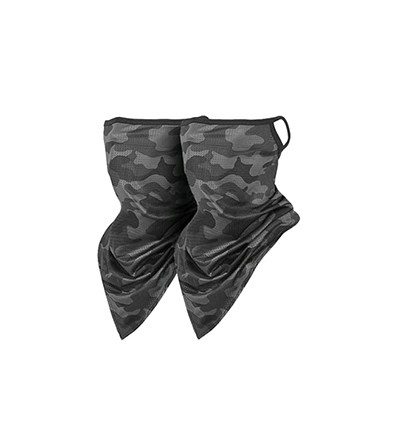 Custom face covering scarf facemask tube neck gaiter cotton bandana with earhook ear loops and filter pocket