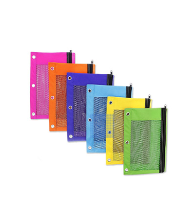Fashion Pencil Pouch with Mesh Window Pencil Bags