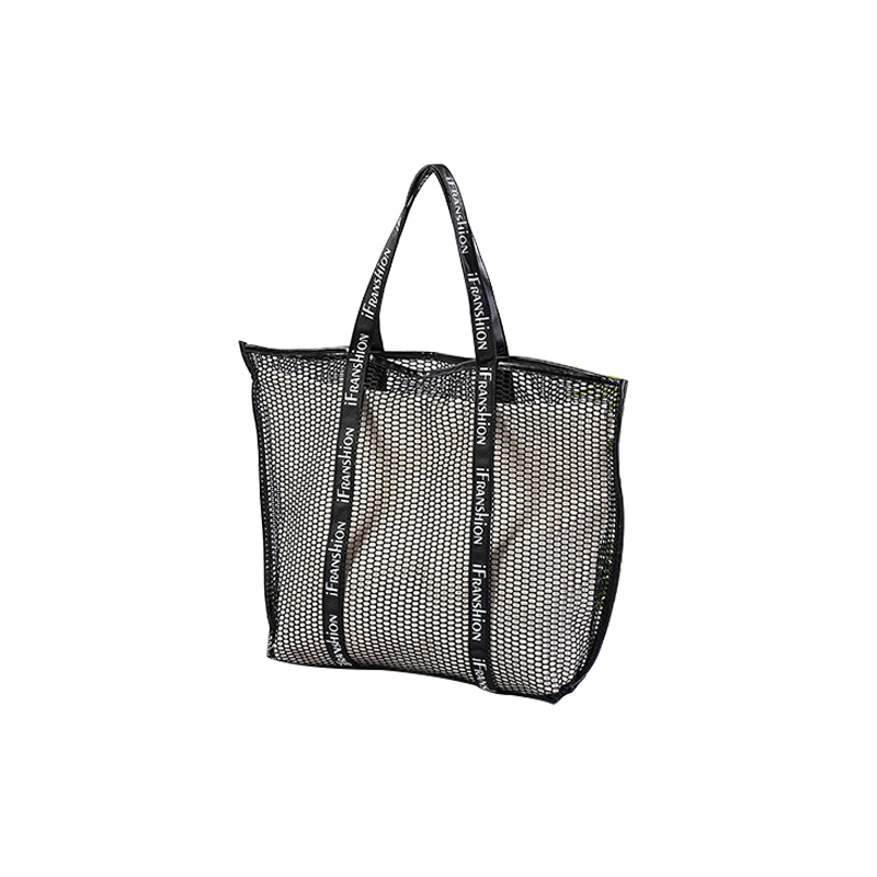 Custom summer swimming pool shoulder bag women tote mesh beach bag with inner canvas bag