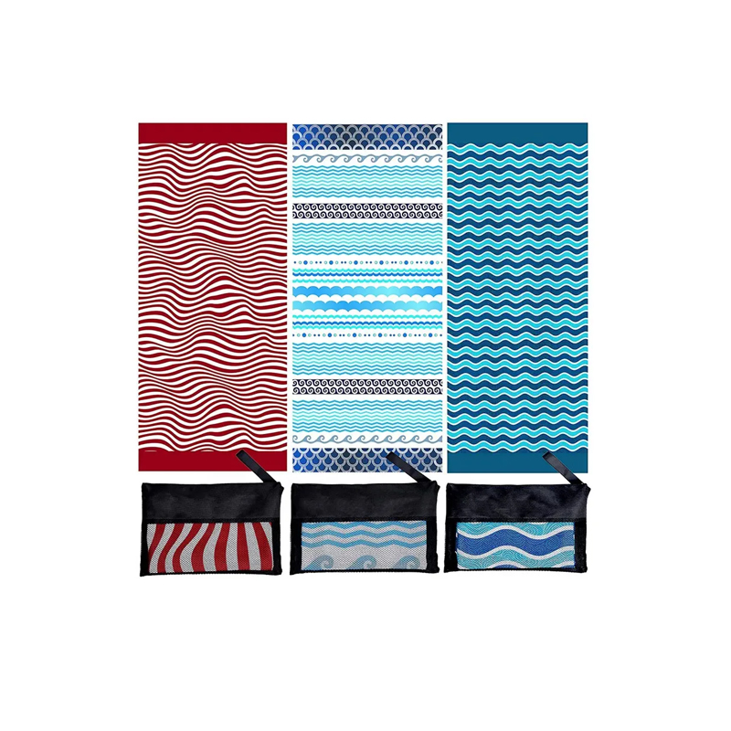 Custom drawstring bag with foldable beach towel
