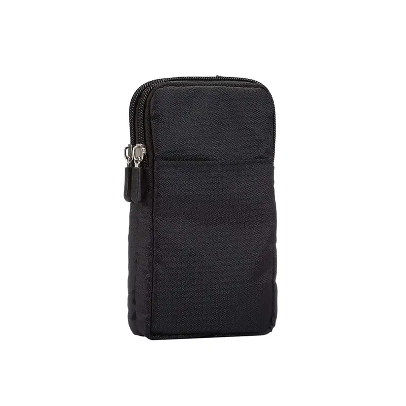 Men's Double Layer Zipper Cross Body Pockets Waist bag