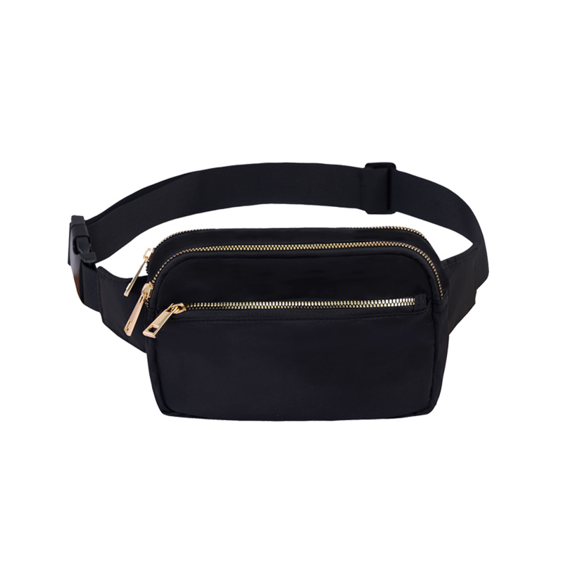 Metal zipper waist bag