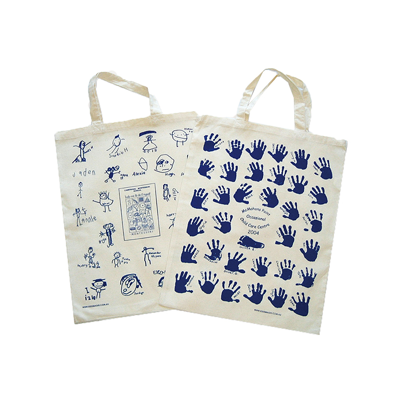 Custom printed recycle cotton tote bag large reusable cotton shopping bag with logo