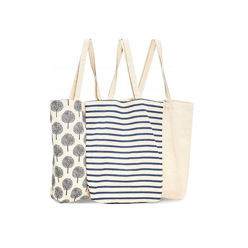 Custom eco friendly reusable tote shopping grocery bag recycled cotton bag