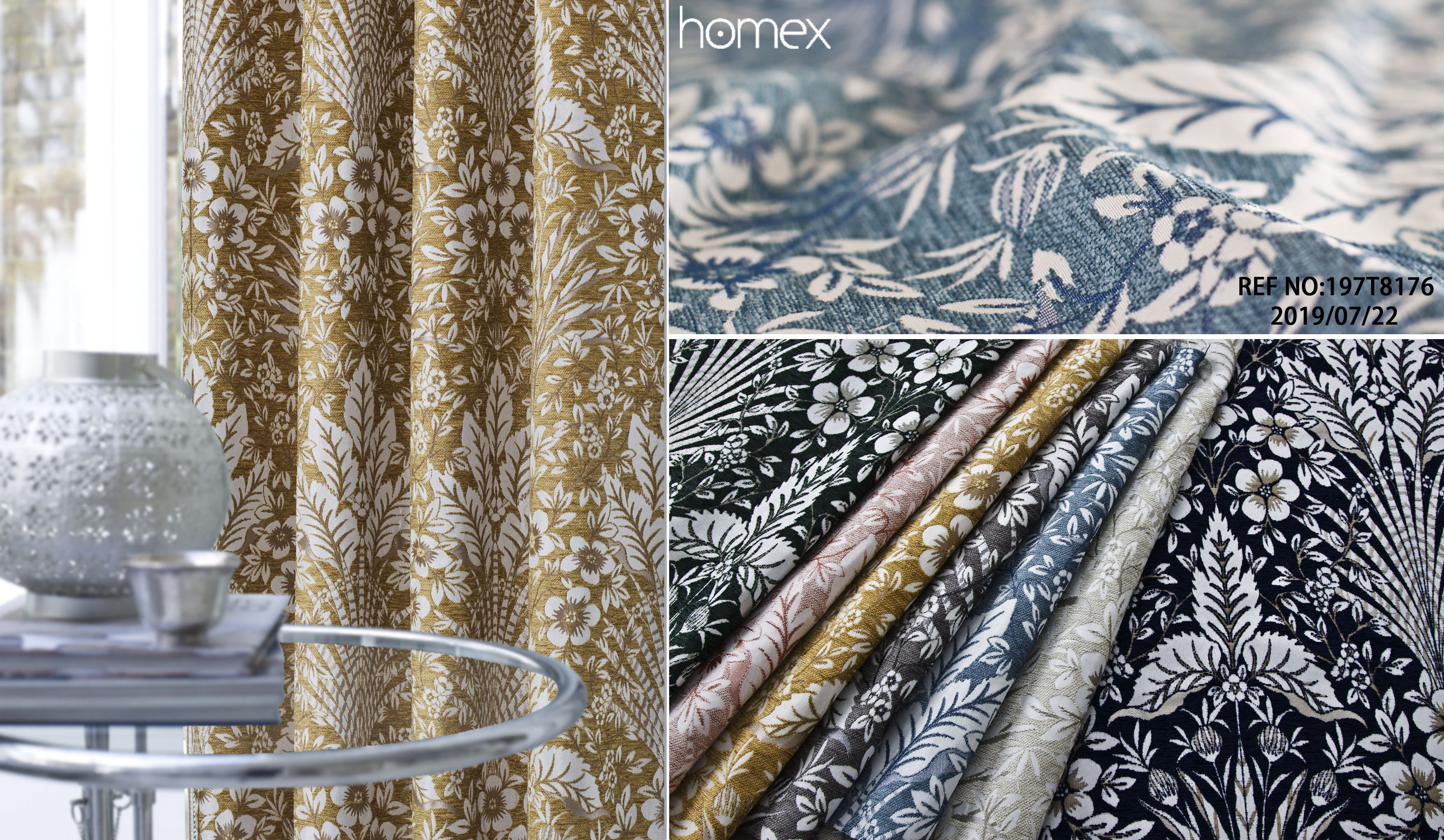 197T8176，JACQUARD-FLORAL，BLUE-YELLOW-PINK-GREY-NATURAL