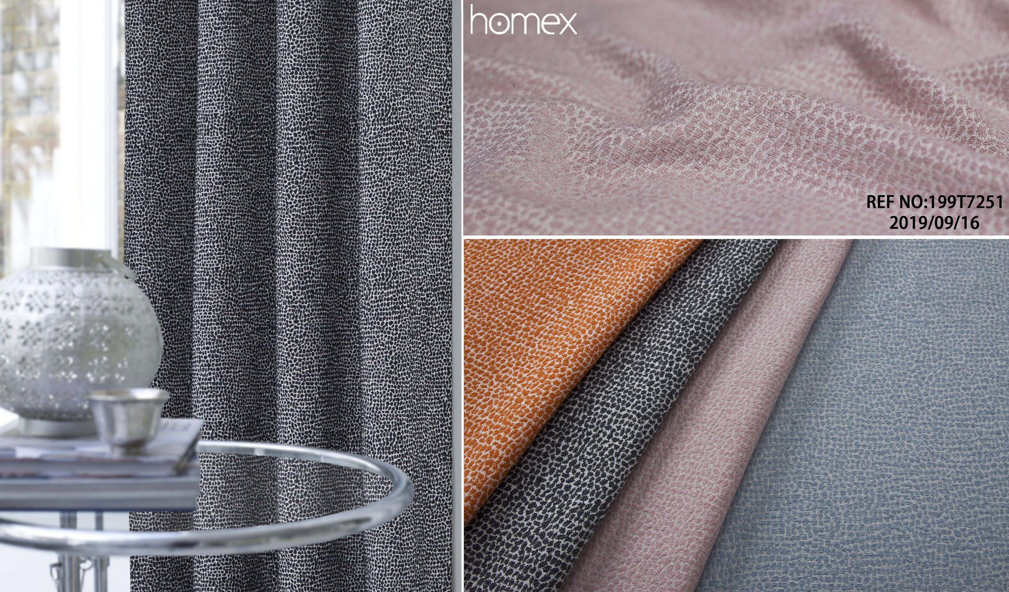 199T7251，JACQUARD-TEXTURE，BLACK-ORANGE-PINK-DUCKEGG