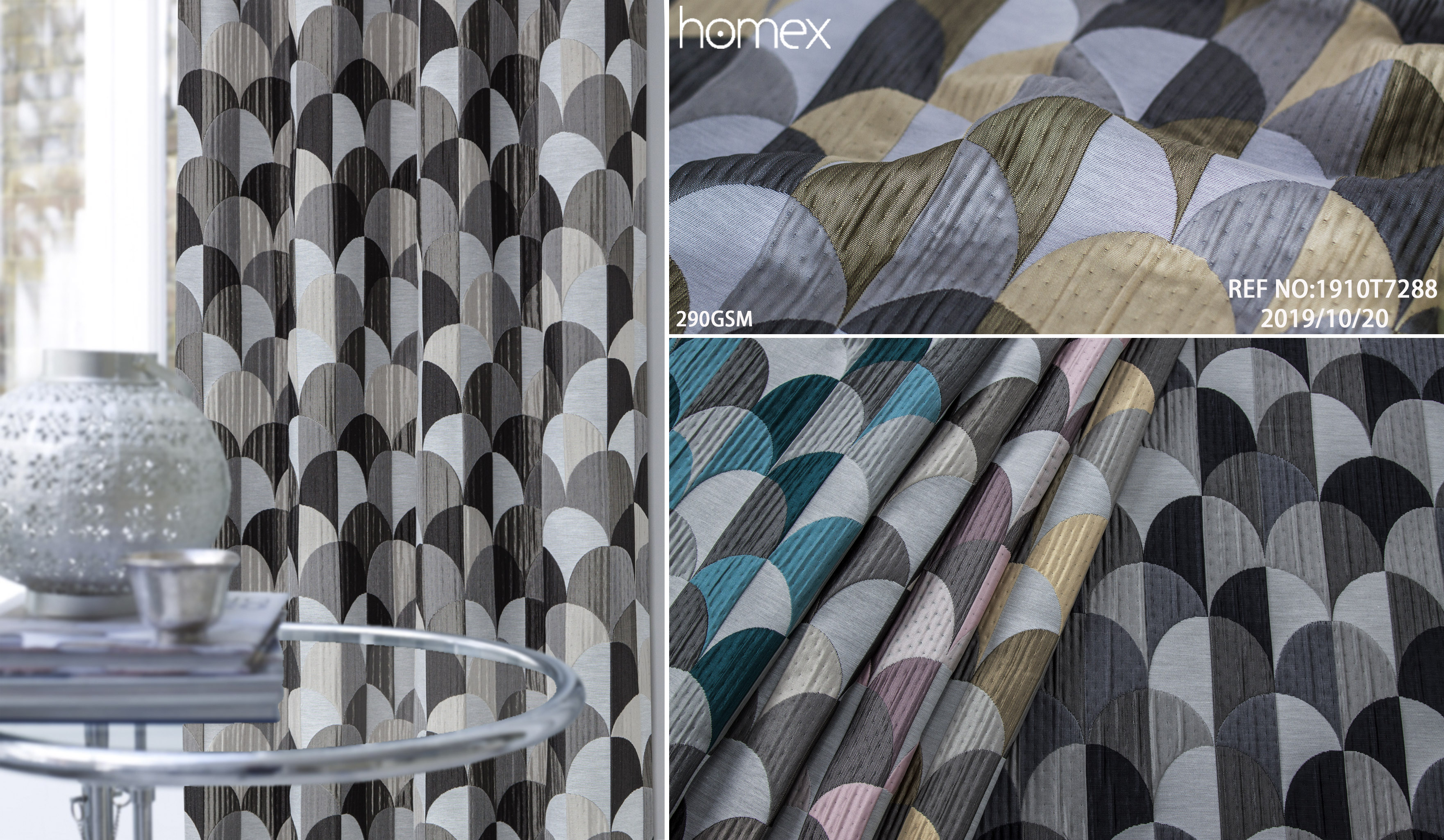 1910T7288，JACQUARD-GEO，GOLD-GREY-PINK-GREEN