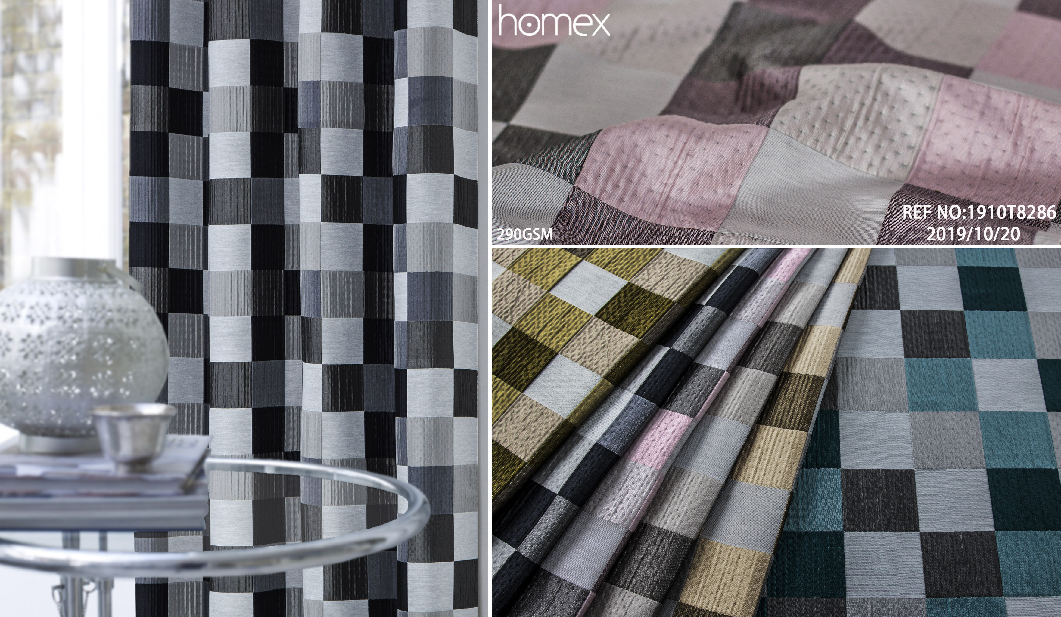 1910T8286，JACQUARD-GEO，GOLD-GREY-PINK-GREEN