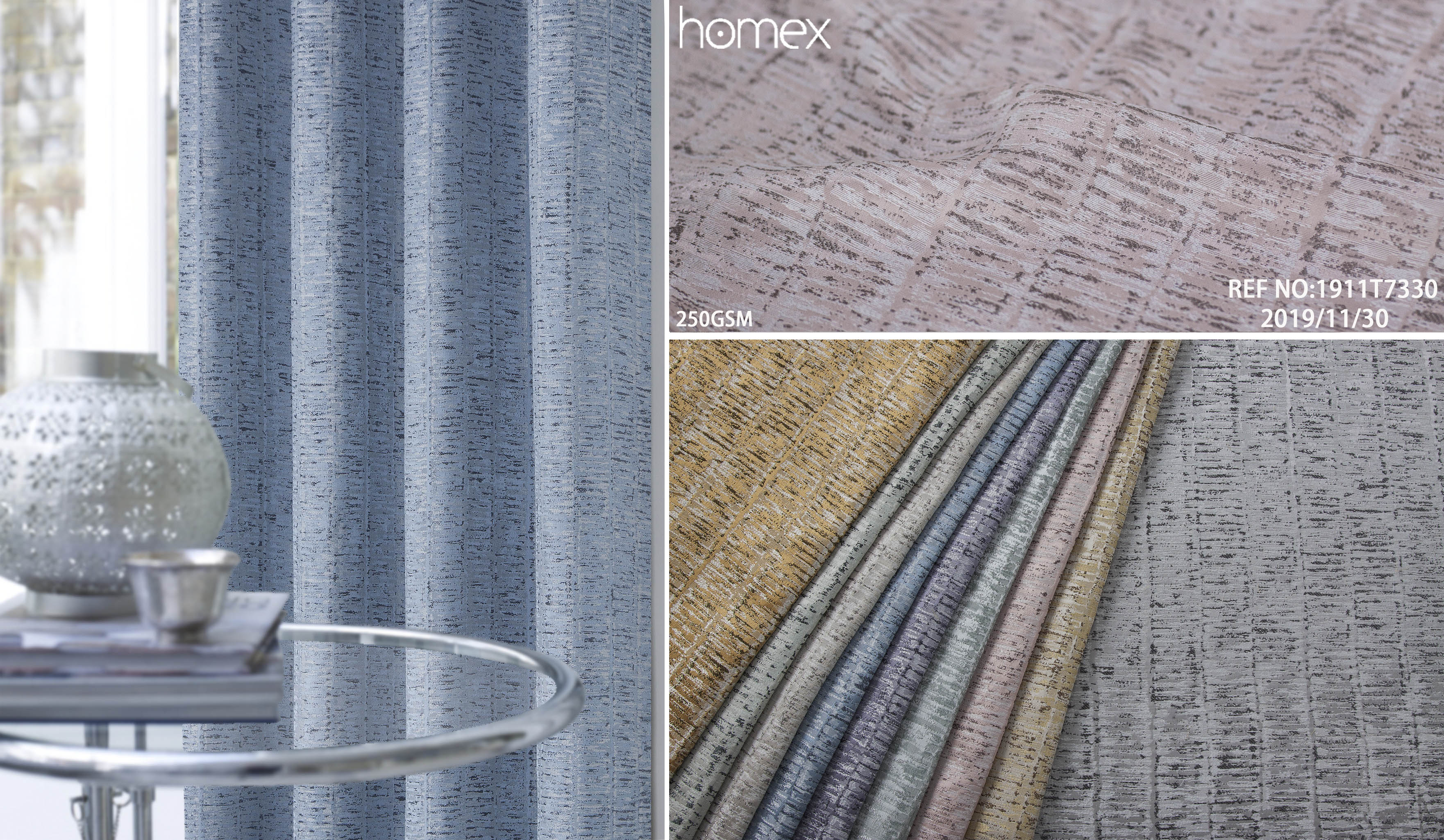 1911T7330，JACQUARD-TEXTURE，BLUE-GREY-YELLOW-PINK-PURPLE-NATURAL