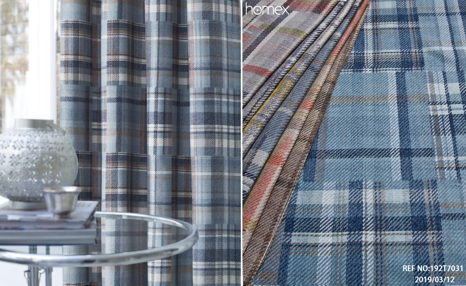 192T7031，JACQUARD-CHECK，BLUE-YELLOW-PINK-GREEN-BROWN