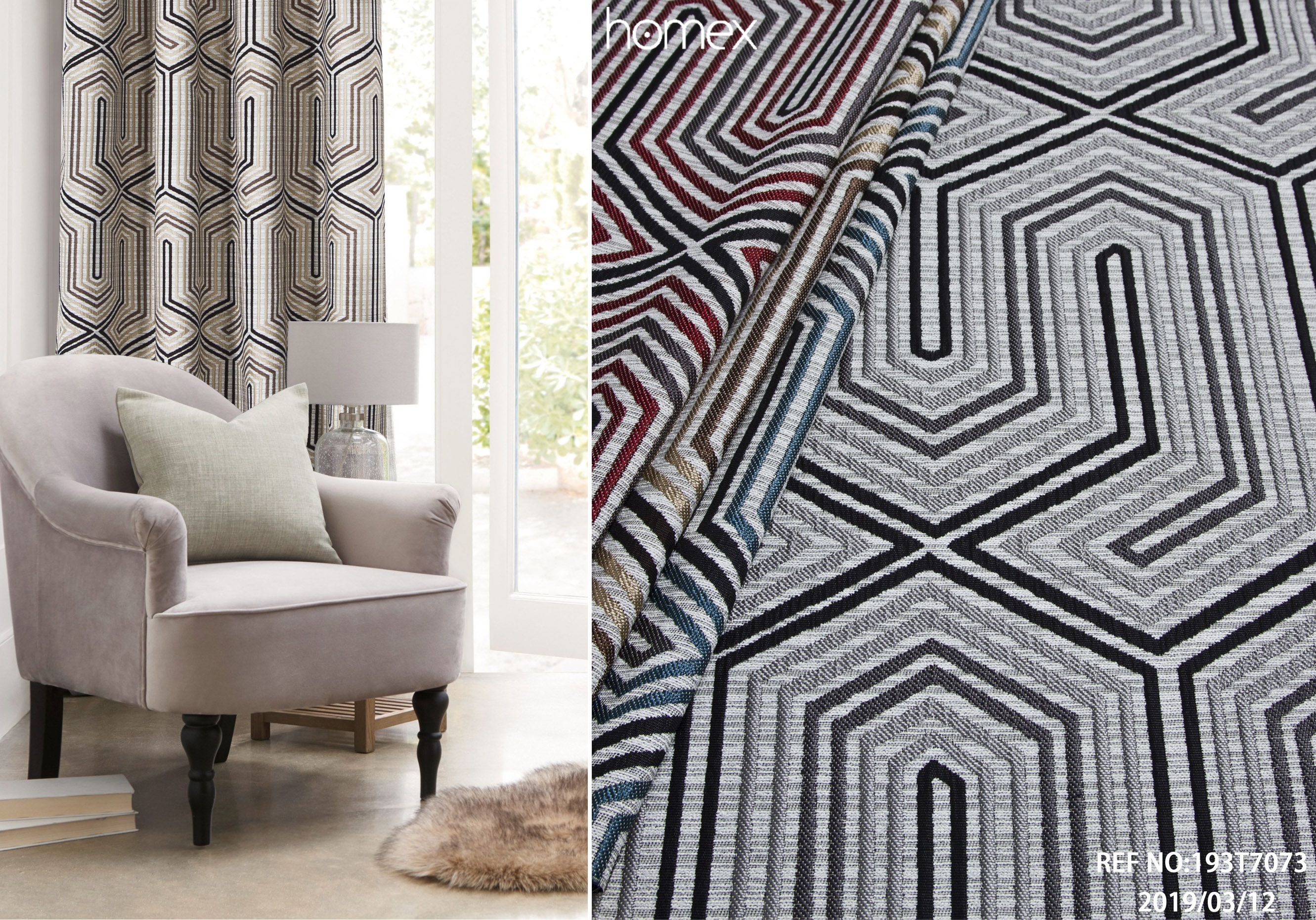 193T7073，JACQUARD-GEO，BLUE-GREY-RED-BROWN