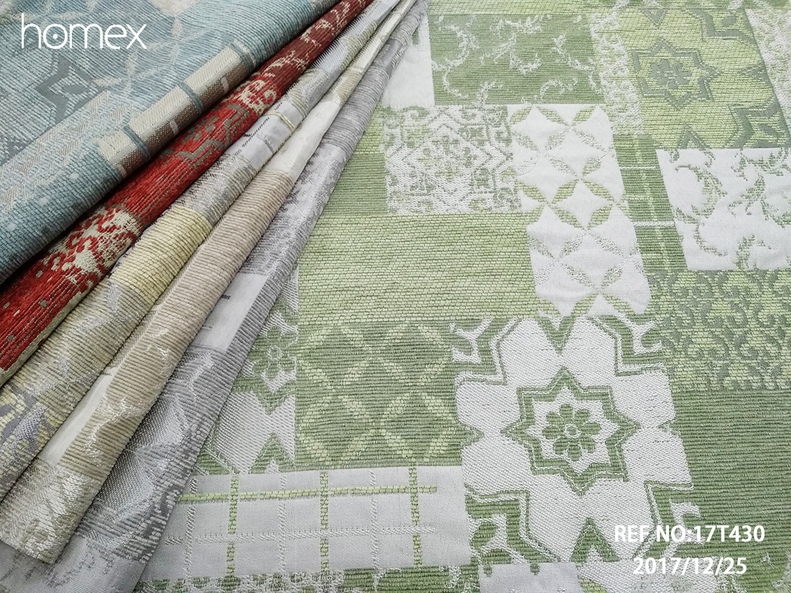 17T430，JACQUARD-CHENILLE，DUCKEGG-RED-NATURAL-SILVER-GREEN