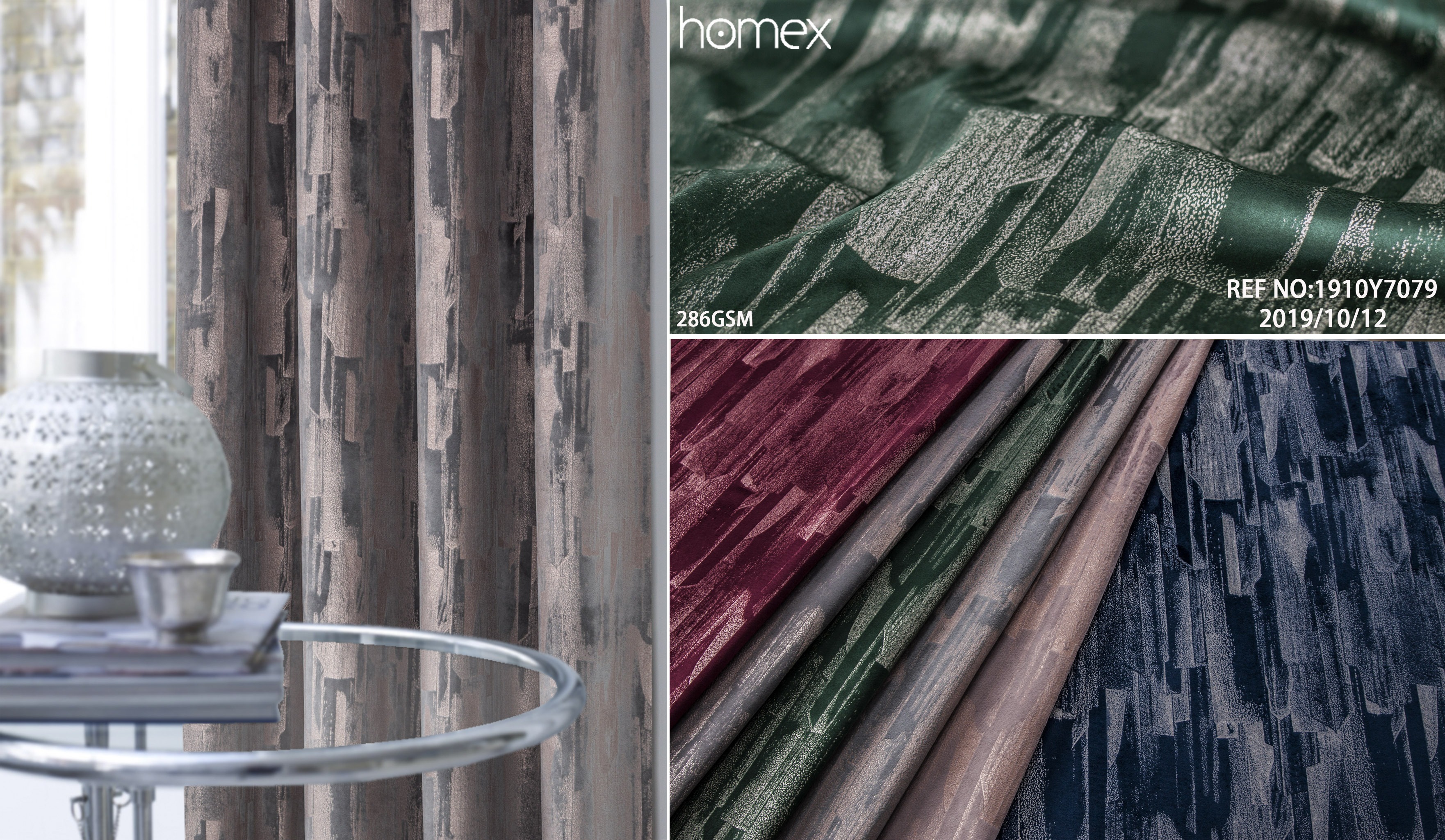 1910Y7079，PRINT-TEXTURE-VELVET，BLUE-PINK-RED-GREEN