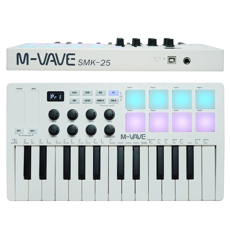 M-WAVE SMK-25 II MIDIキーボード M-VAVE SMK-25 II Midi Keyboard 16 Pads สต็อกแน่น พร้อมส่ง