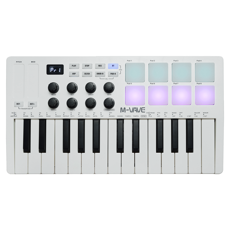 M-WAVE SMK-25 II MIDIキーボード M-VAVE 25-Key MIDI Keyboard SMK-25 Ⅱ Black White Mini