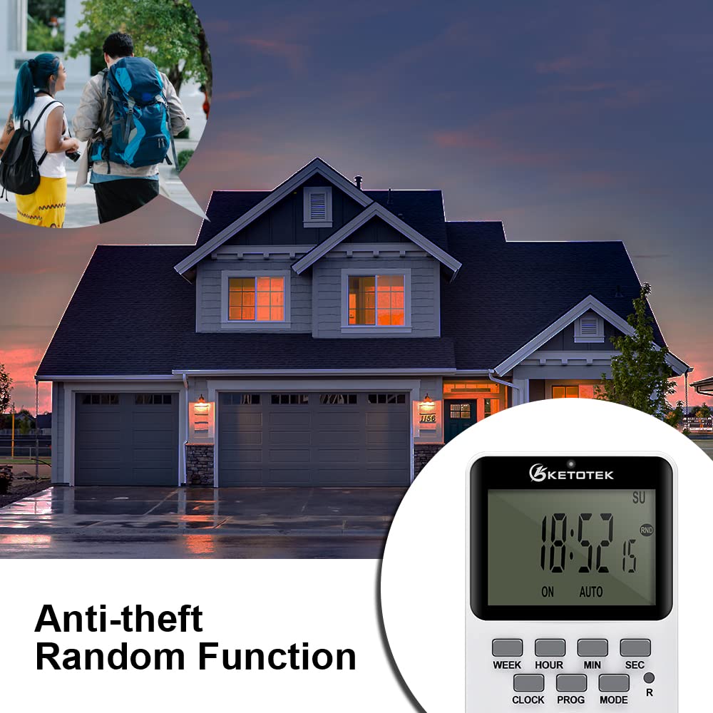 KTTS01 Digital Plug-in Timer Outlet Socket 20 on/off Programmable Timer ...