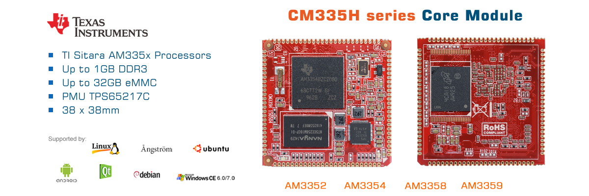 TI’s Sitara AM335x processors offer optimized solutions that go beyond the core, delivering a broad range of ARM Cortex-A8 devices, a perfect solution for upgrading ARM9 or ARM11 devices, is an ideal choice for many applications, including IOT gateway, digital signage, power monitoring, medical equipment, navigator, intelligent security, charging pile, Edge computing and other application fields.