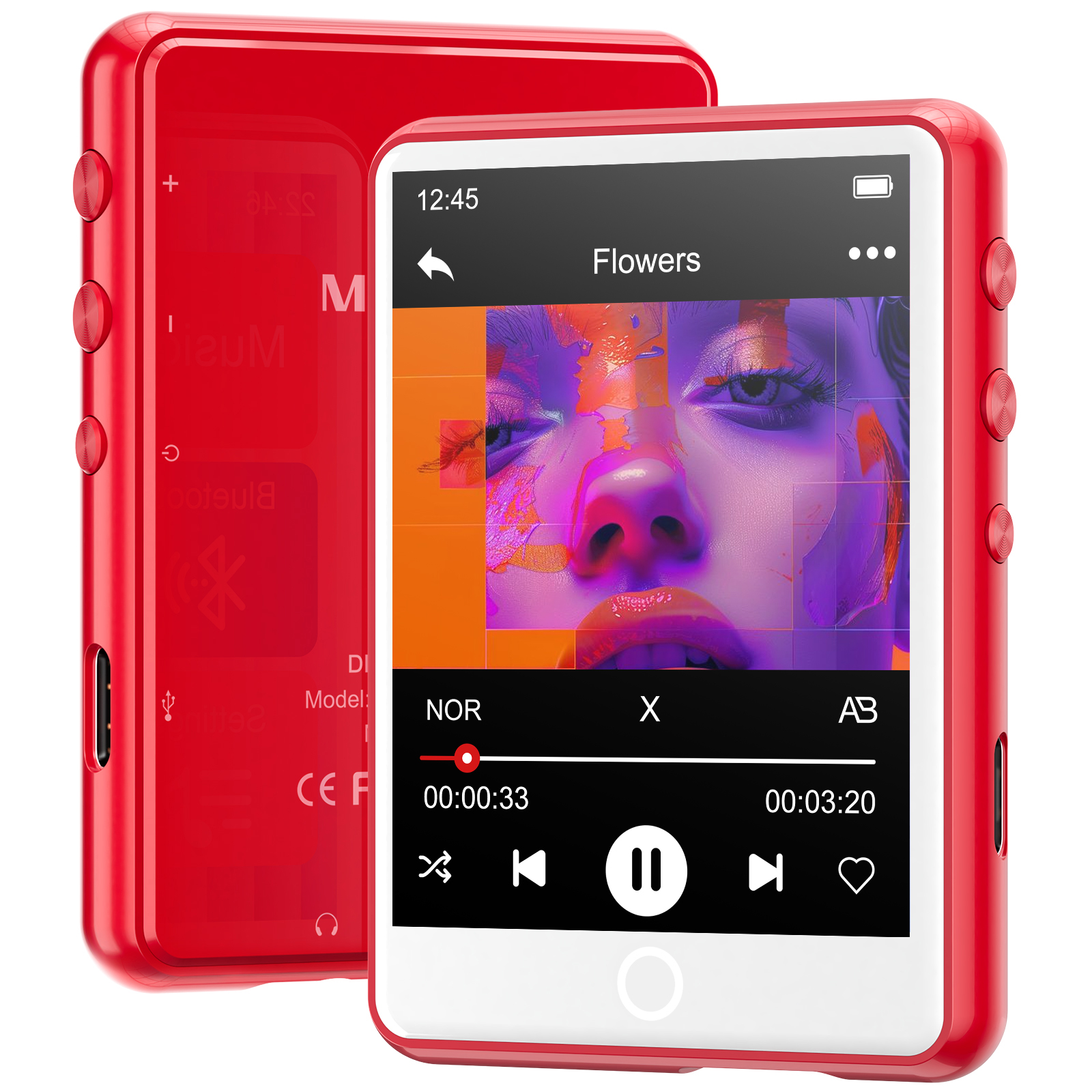 Red.mp3 M3-128GB Red MP3 Player with Bluetooth-MECHEN
