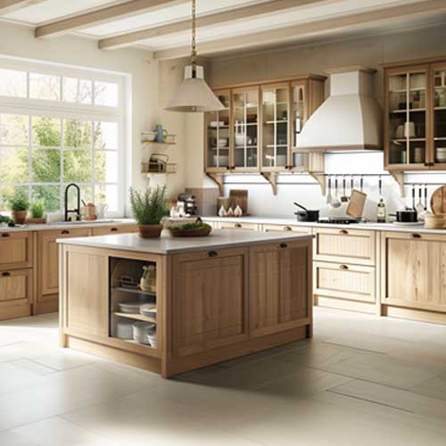 Light oak Kitchen cabinet with island
