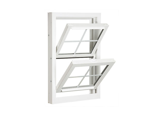 White UPVC double hung window