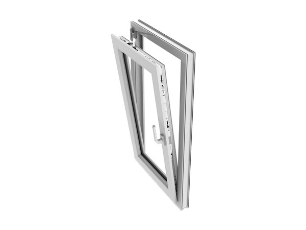 White aluminum tilt and turn window
