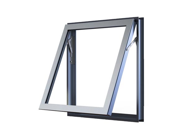 Silver aluminum awning window