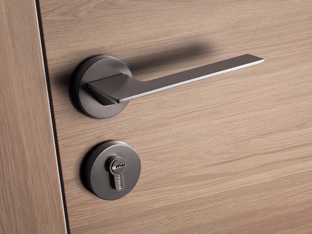 Wooden doors with bronze handle