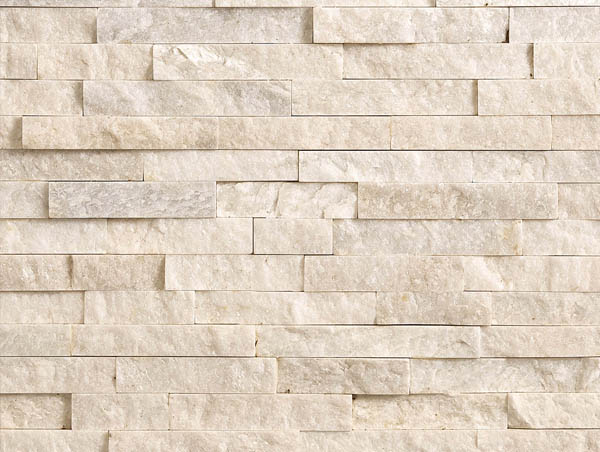 Natural stone wall cladding in small pieces for exterior and interior walls