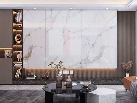 Marble-pattern wall panels for interior wall applications