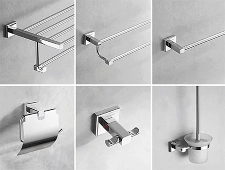 Complete set of bathroom accessories