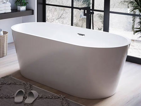White acrylic bathtub