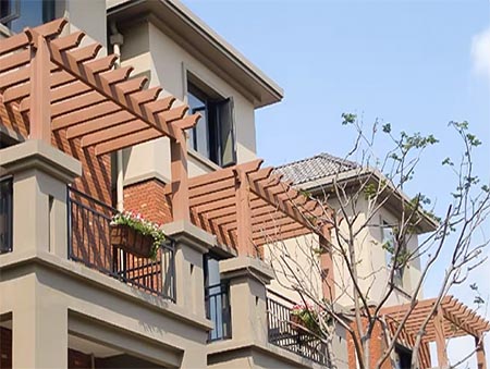 Outdoor WPC pergola for residential terrace