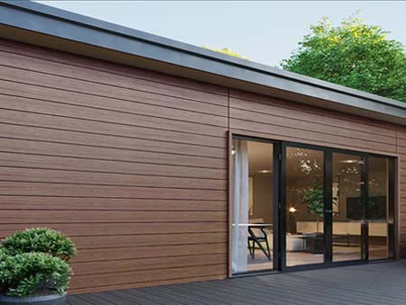 WPC exterior wall panels for residential facade