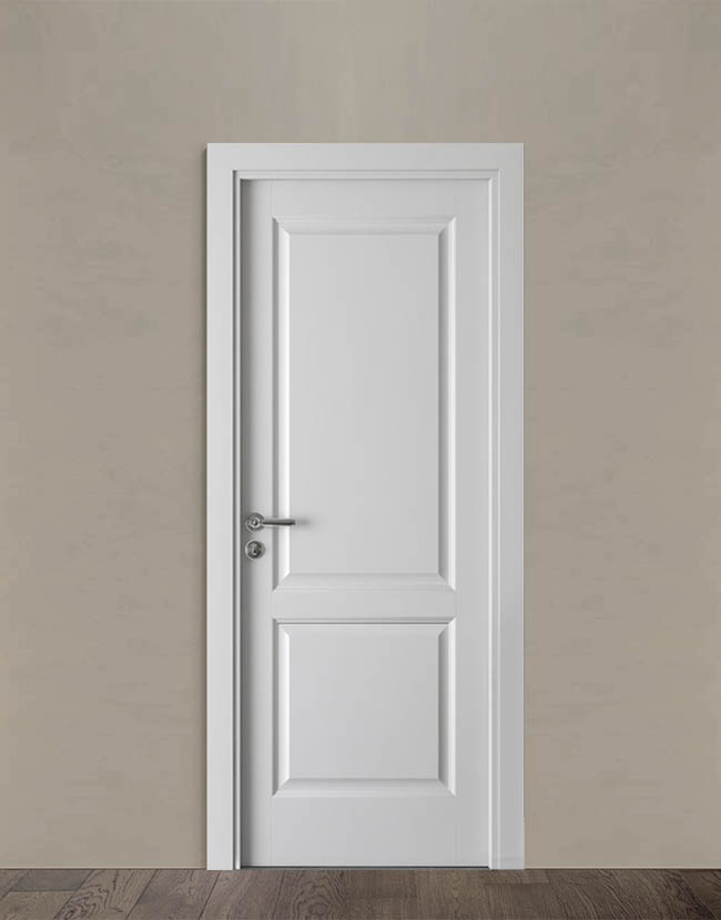 White lacquered wooden interior door