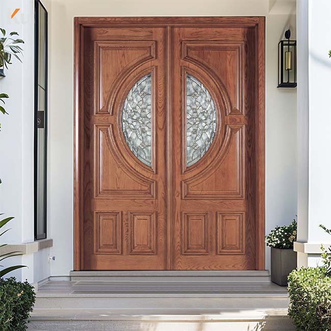Solid ash wood entrance door 