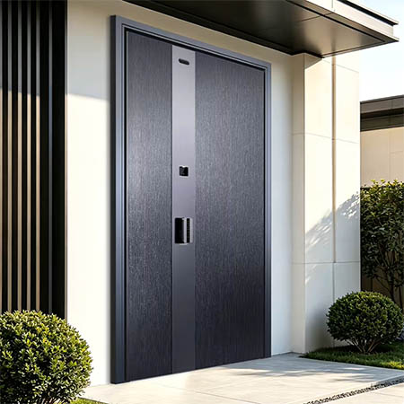 Metal security entrance door