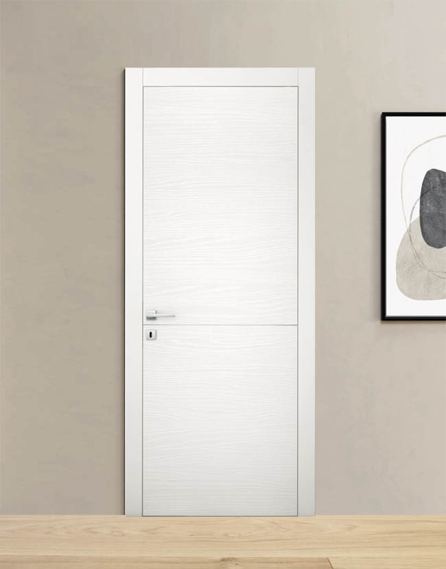 Oak Veneer Door with Metal Inlay