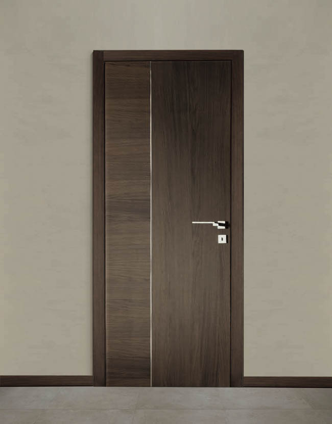 Walnut Veneer Door with Metal Inlay