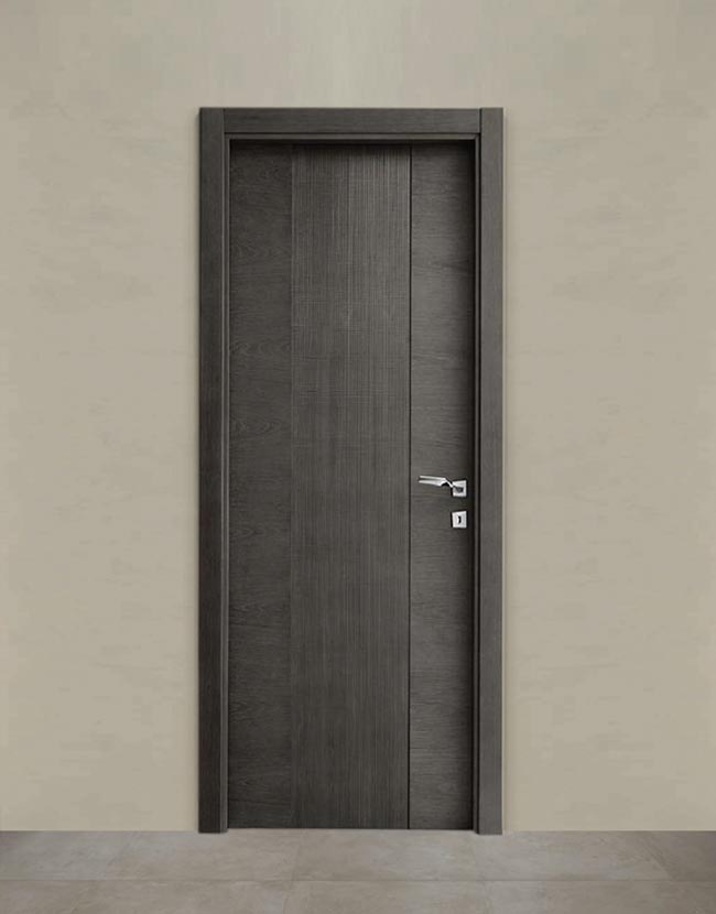 Dark Grey Oak Veneer Door with Embossed Grain