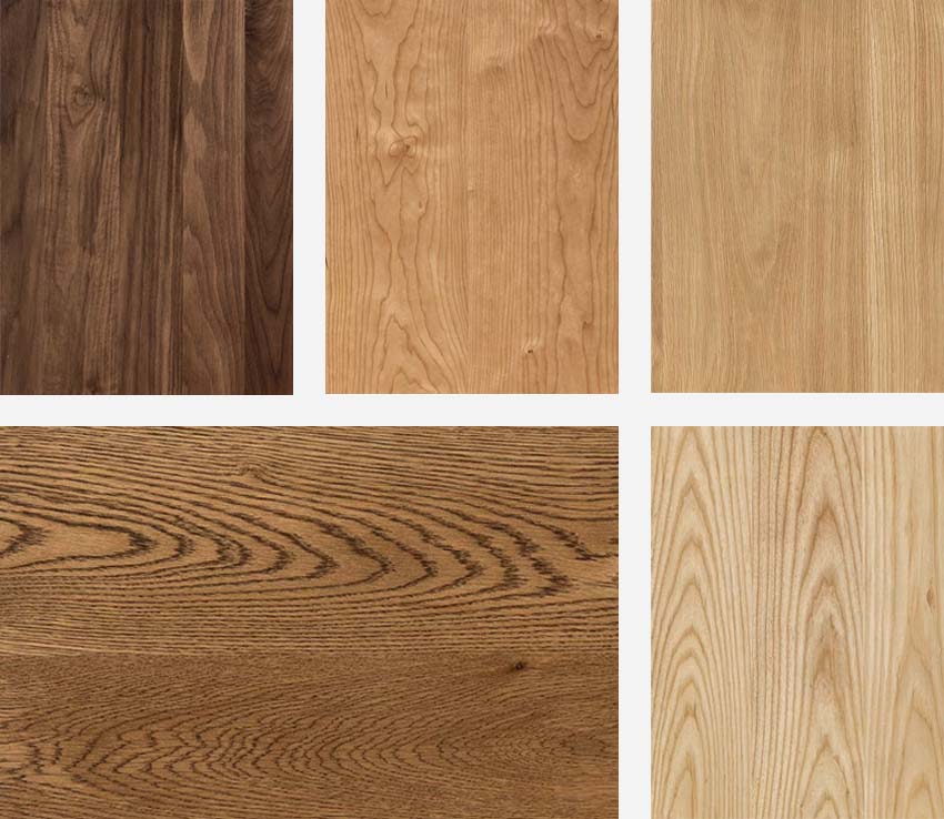 Solid wood color samples