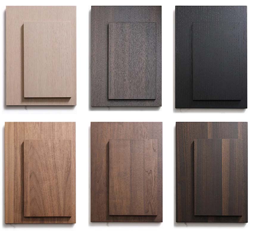 Plywood with natural wood veneer samples