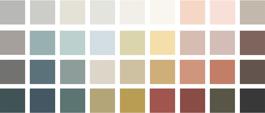 Pain and lacquer color samples