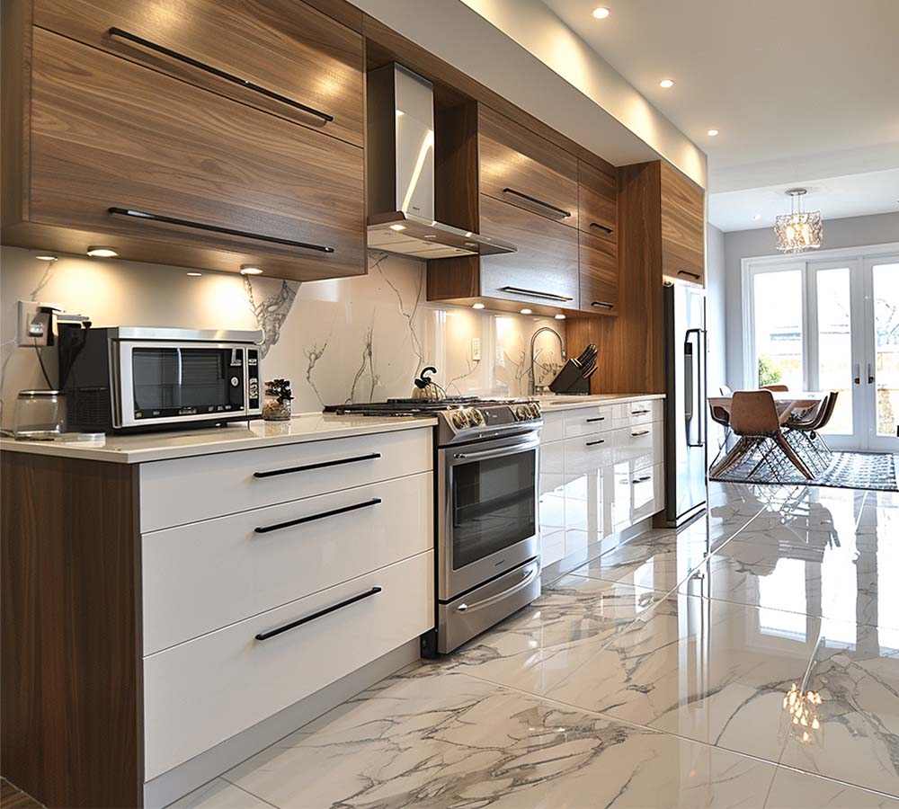 Light beige modern kitchen cabinets