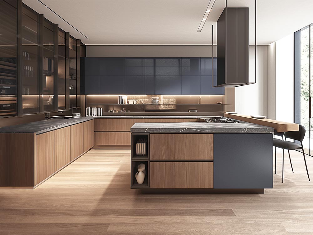 High pressure laminate modern kitchen cabinets