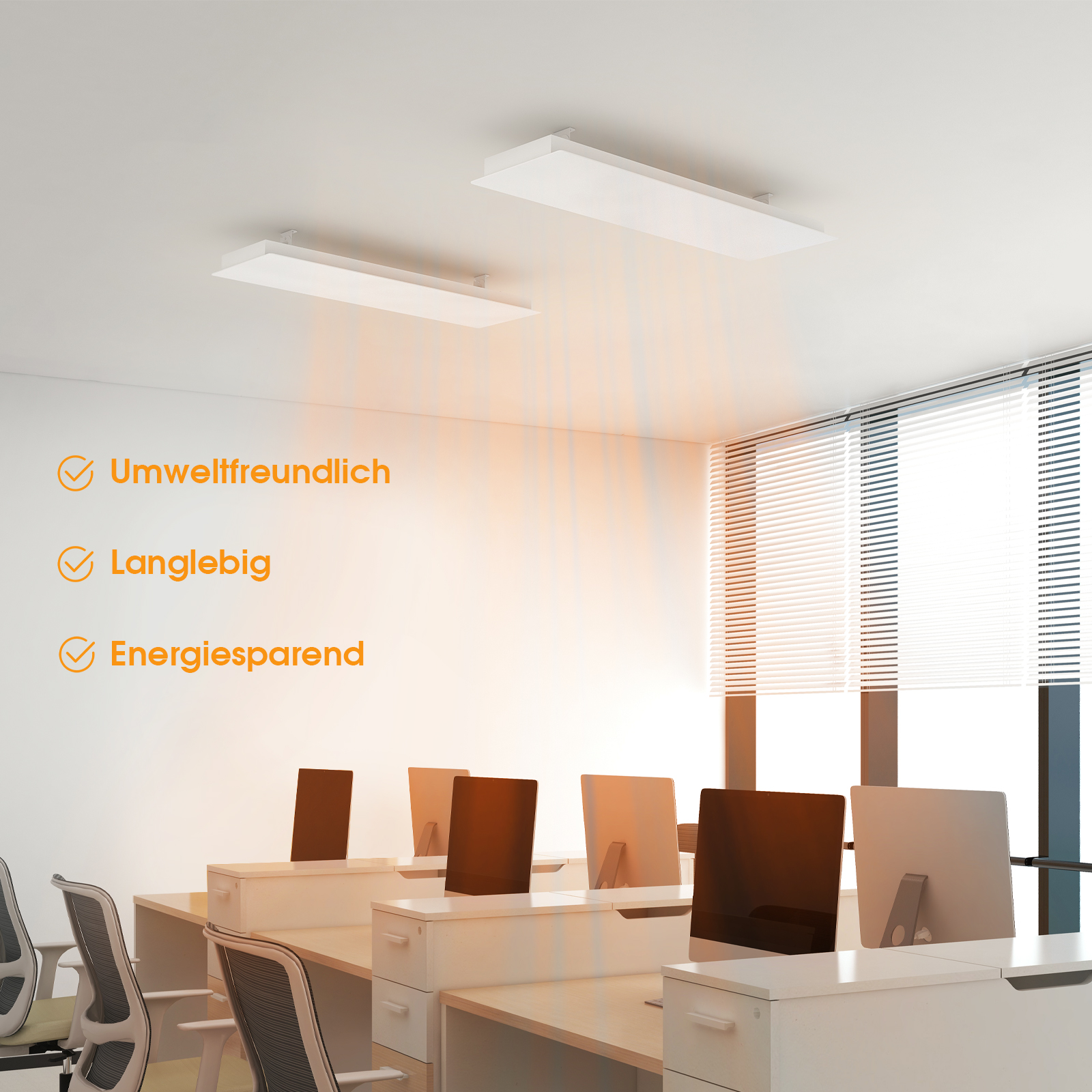 Rectangular Ceiling Heater 1300W Aluminum Ceiling Heater High Power Panel Heating for Large Space ...