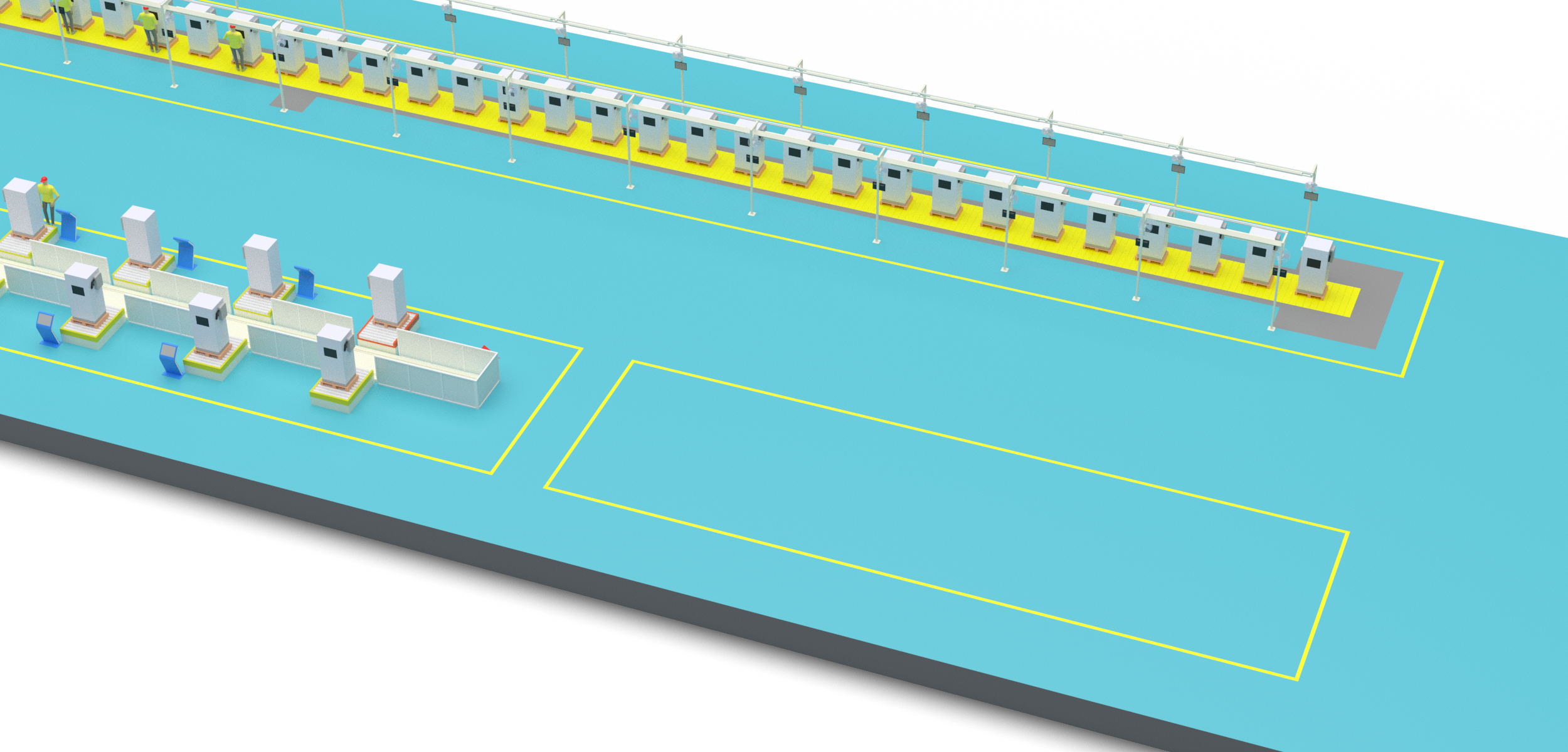 A production line system for the assembly and testing of DC charging piles