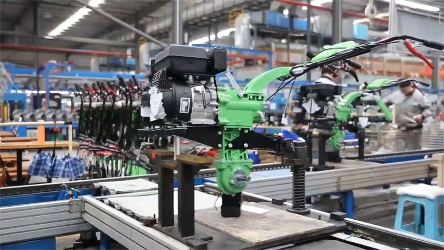 Mini-tiller assembly line