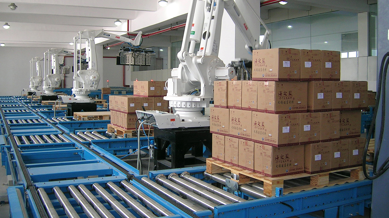 分流码垛流水线机器人