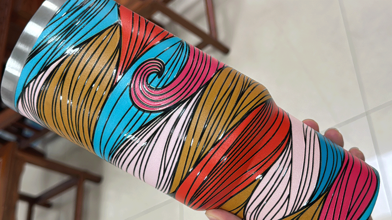 High Productivity UV-LED Inkjet Printer for Taper / Cylinder Printing