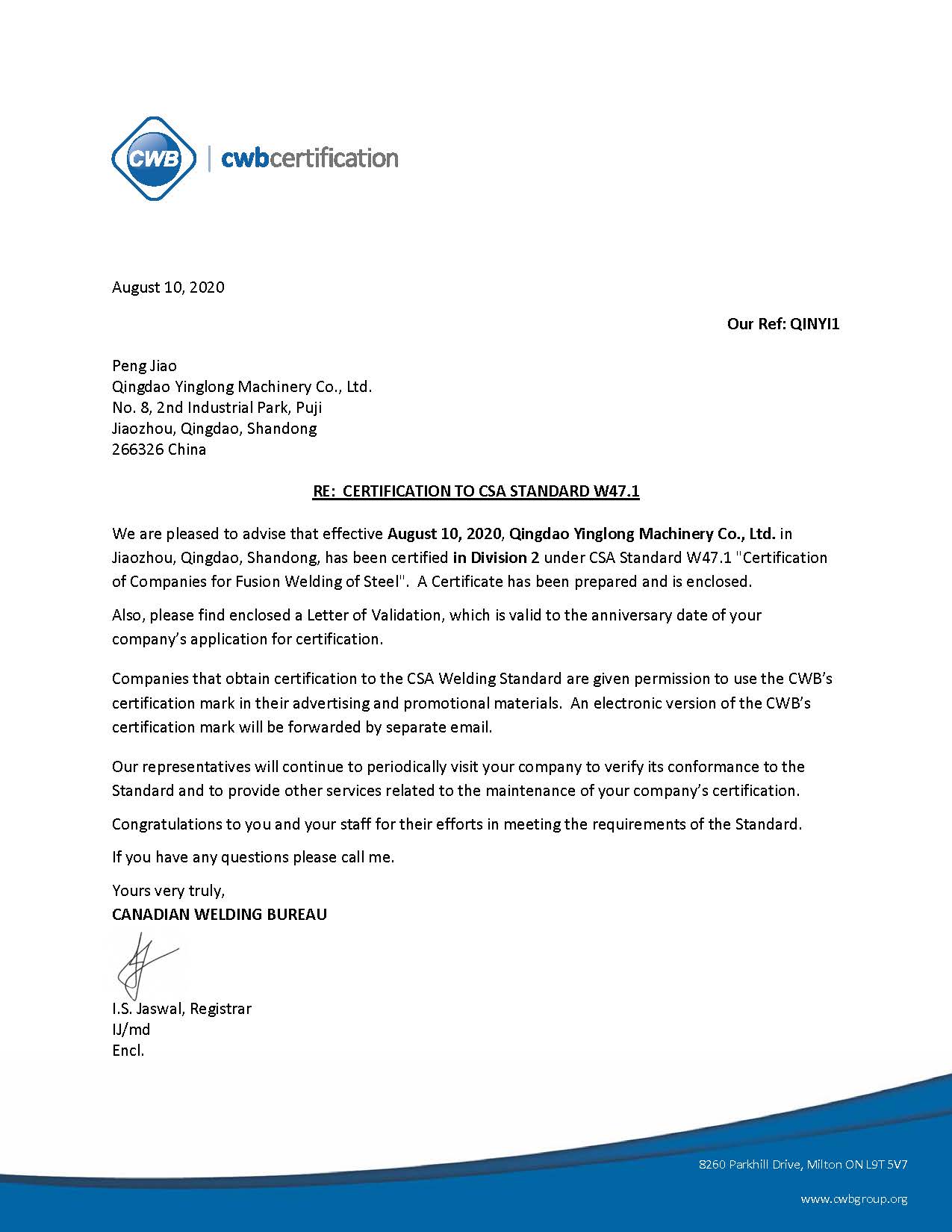 CSA W47.1 IN DIVISION 2